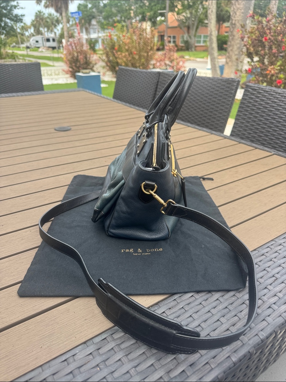 rag & bone  Leather Satchel with Detachable Strap. Made in Italy - Picture 4 of 9